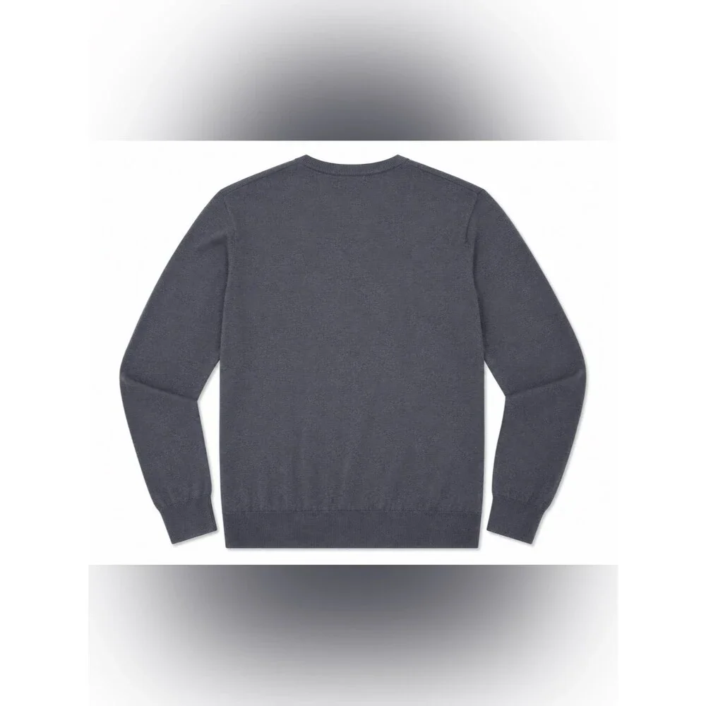 Peter Millar Men’s Large Gray V-Neck Silk Cashmere Cotton Knit Sweater L